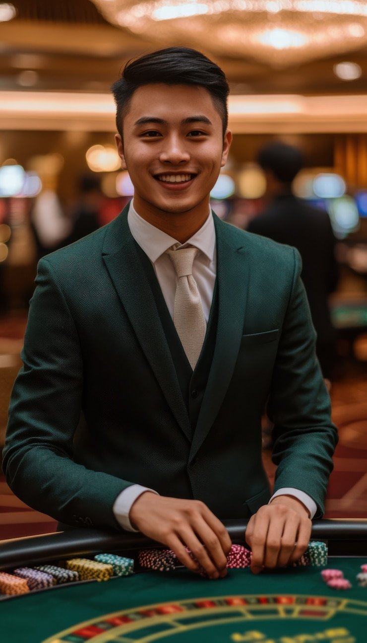 Studio Live Blackjack dengan dealer profesional dan kartu fisik di platform online slots